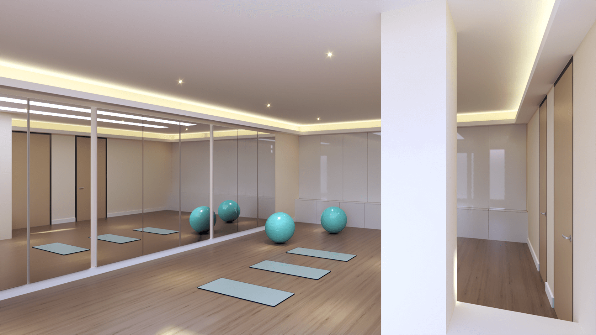 Wellness clinic exercise room, designed by Beatrice Leupold Wellness clinic exercise room, designed by Beatrice Leupold